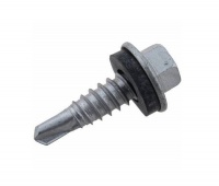 Tornillo Hexagonal Punta Broca (cónica) Flange Galvanizado con Golilla EPDM Punta N°1